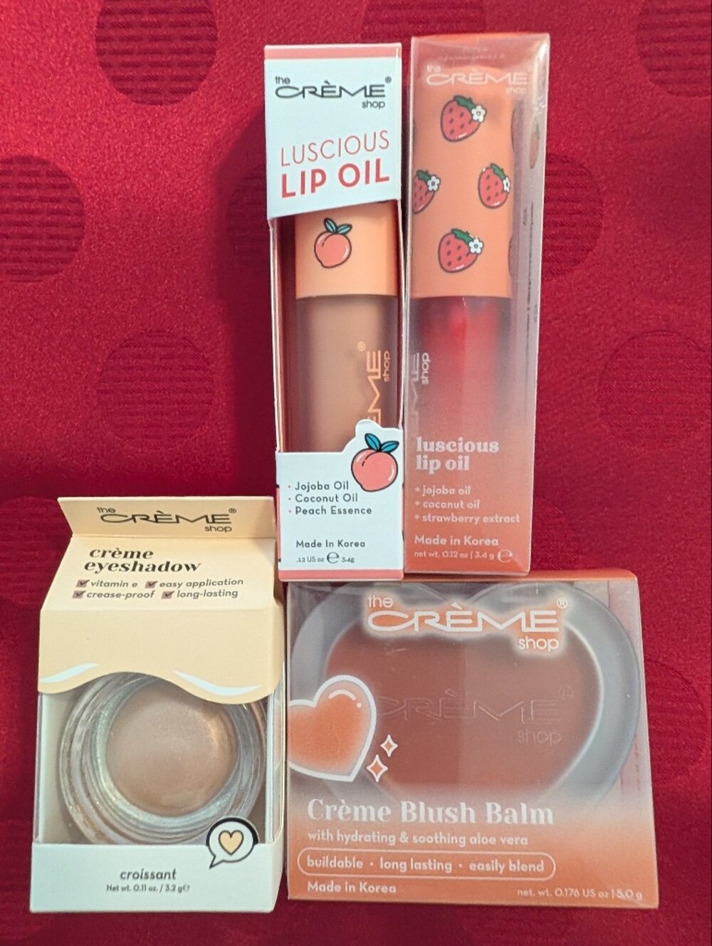 The Crème Shop Luscious Lip Oil Duo & Crème Blush Balm & Crème Eyeshadow Bundle